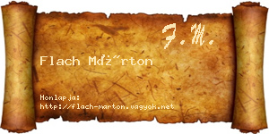 Flach Márton névjegykártya